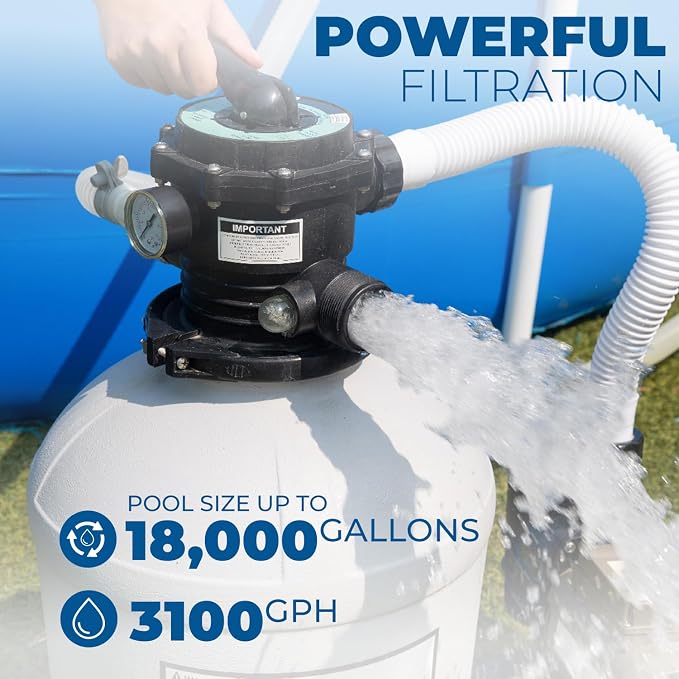 XtremepowerUS 16" Sand Filter Swimming Pool 3/4 HP Pool Pump Timer 15, 000GAL - Image 3