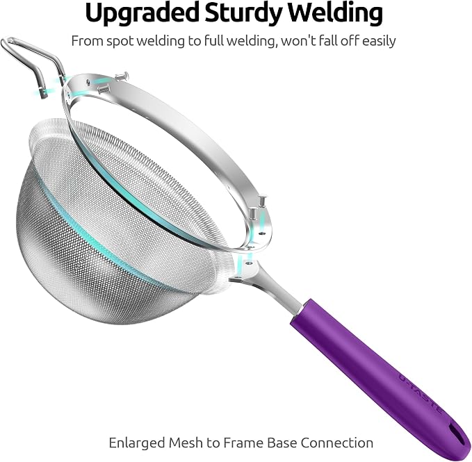 U-Taste Medium Fine Mesh Strainer: 18/8 Stainless Steel 4.73in 30 Mesh Kitchen - Image 8