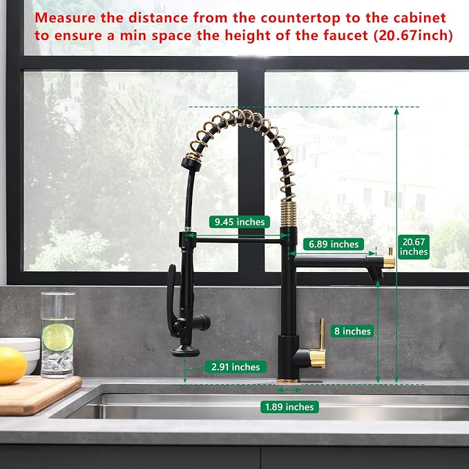 Fapully Black&Gold Kitchen Faucet - Image 2