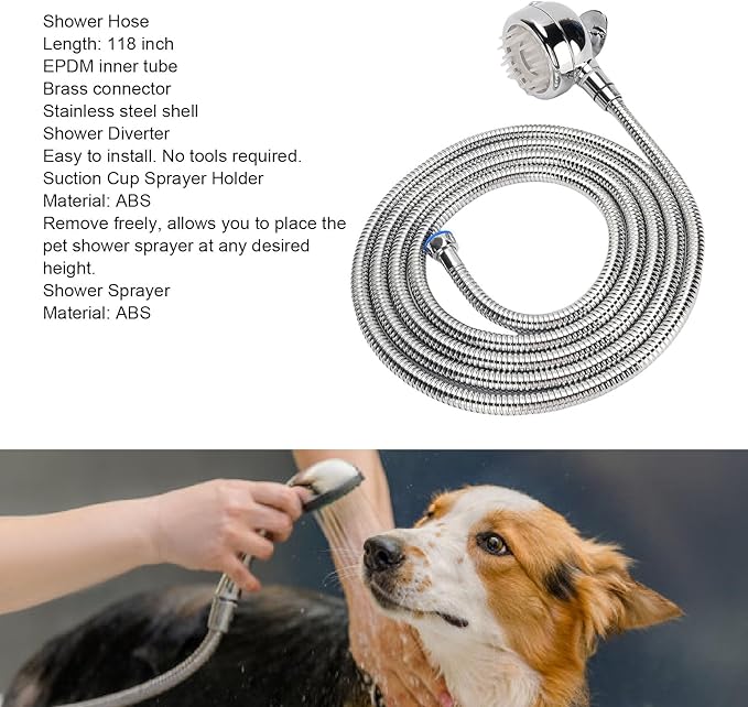 TOPINCN Adjustable Abs Dog Shower Attachment Set Shower Head Accessory for Dog Washing Portable Wash Station