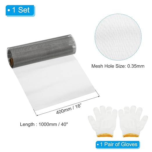 PATIKIL 40" L x 16" W Woven Wire Mesh, 50 Mesh 304 Stainless Steel Air Vent - Image 2