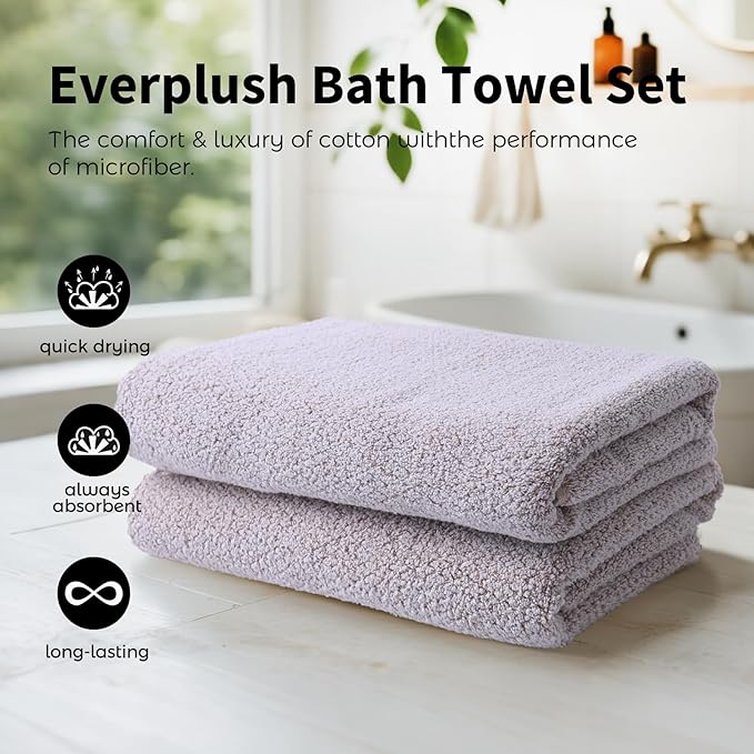 Everplush Diamond Collection 6-Piece Bath Sheet Towel Set, Soft Plush Jacquard Luxury Bath Towels,Highly Absorbent & Fast-Drying Luxury Towels Sets for Bathroom,Shower, or Spa(Brown, Bath Sheet 6PK)
