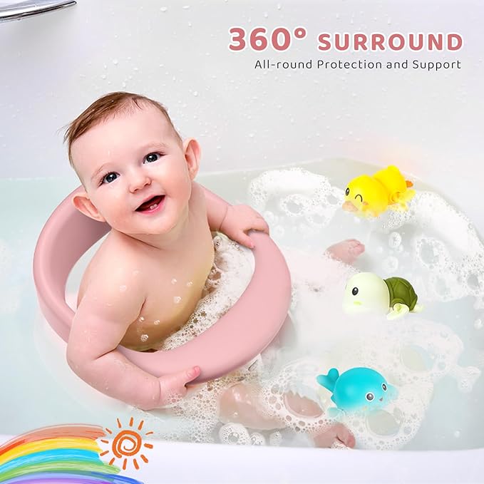 Baby Bath Seat, Infant/Toddler Sit Up Bathtub Seat for 6-12-24 Months, Baby Bath Essentials, Great Shower Gifts for Newborn and New Mothers