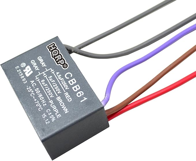 HQRP Capacitor Compatible with Hampton Bay Ceiling Fan 4.5uf+5uf+6uf 5-Wire by HQRP