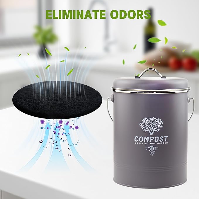 6 Pack Charcoal Filters for Compost Bin Bucket, 5 Inch Round Activated Carbon - Image 4
