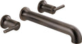 Delta Wall Mount Bathroom Faucet 3 Hole, Oil Rubbed Bronze Bathroom Sink Faucet for Vanity, Venetian Bronze T5759-RBWL (Valve Not Included)