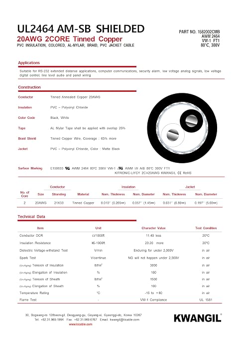 2C 20AWG AMSB Shielded Cable Wire - Image 4
