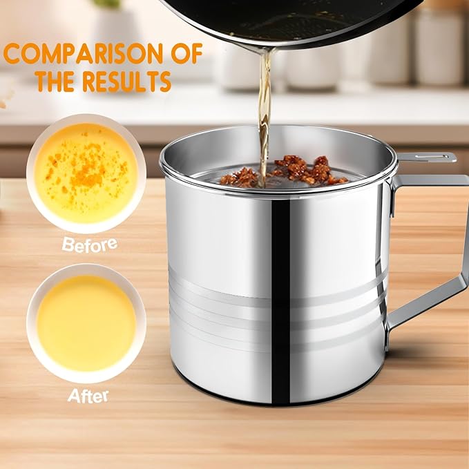 Chihee Grease Container Stainless Steel Bacon Grease Saver - Image 3