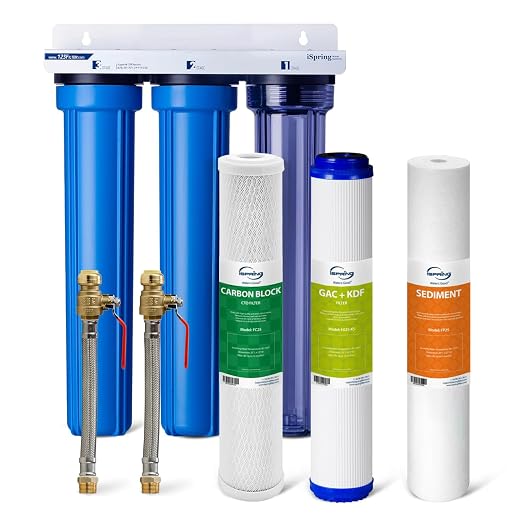 iSpring WCB32CKS+AHPF12MNPT12X2 Heavy Metals Whole House Water Filter System w/ by iSpring