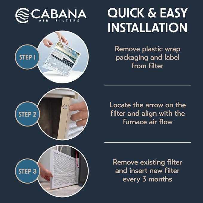 Cabana Filters 6-Pack 20x20x1 MERV 8 AC Furnace Air Filter - Image 3
