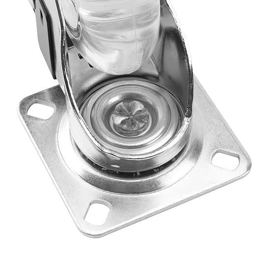 3 Inch Swivel Caster Wheels Set of 4, 800lbs Clear Polyurethane Plate Casters - Image 8