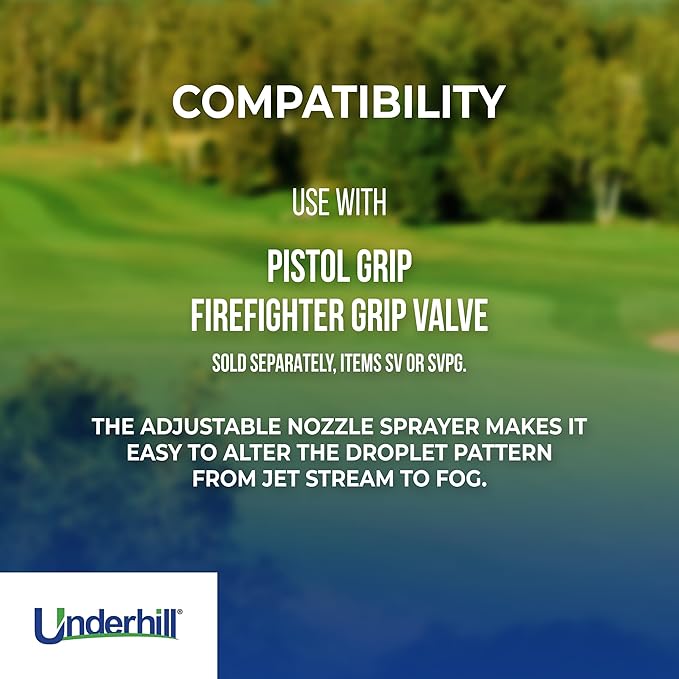 Underhill Garden Water Hose Nozzle Sprayer Jet Attachment, Heavy-Duty Metal and Rubber, Adjustable, Magnum UltraMax Premium Plus Series 3/4" High Flow Full Throttle, NG500-SFH-75