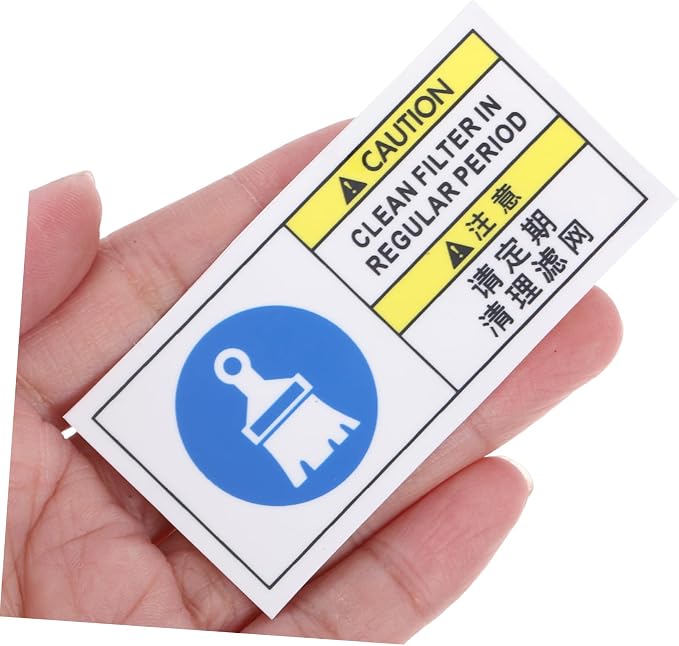 Gatuida Caution Filter Cleaning Notice Decal - Image 3