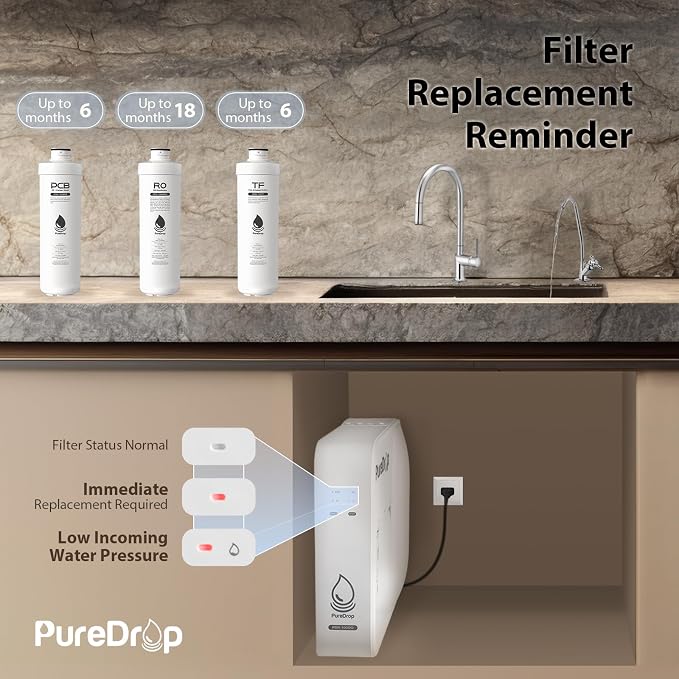 PDR-100RO 3-Stage Under Sink Reverse Osmosis Drinking Water Filtration System - Image 4