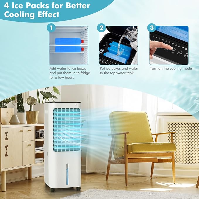 ARLIME Evaporative Air Cooler, 4-in-1 Portable AC unit W/Humidifier, 4 Modes - Image 3
