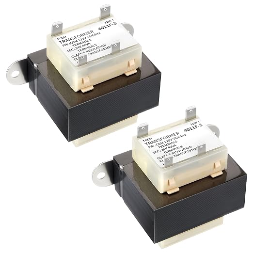 2 Pack 120V to 24V Transformer Secondary 24V, 0130M00138S 40VA Transformer by Fiada