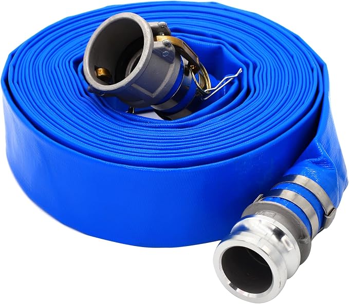 DAVCO 1.5" ID × 100 ft Pool Backwash Hose, Heavy Duty Reinforced Blue PVC Lay by DAVCO