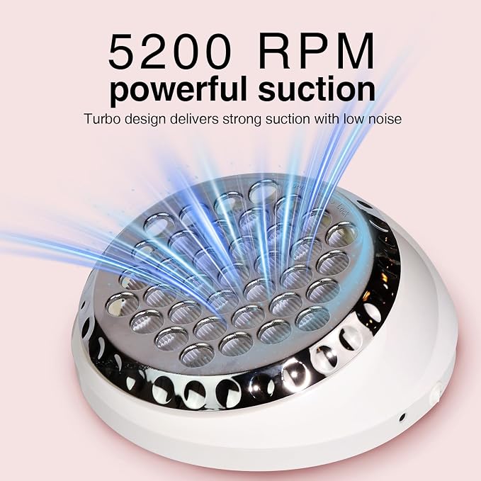Nail Dust Collector+1 Filter 40W Turbo Vacuum No Fan Cleaner 5200RPM Suction - Image 5