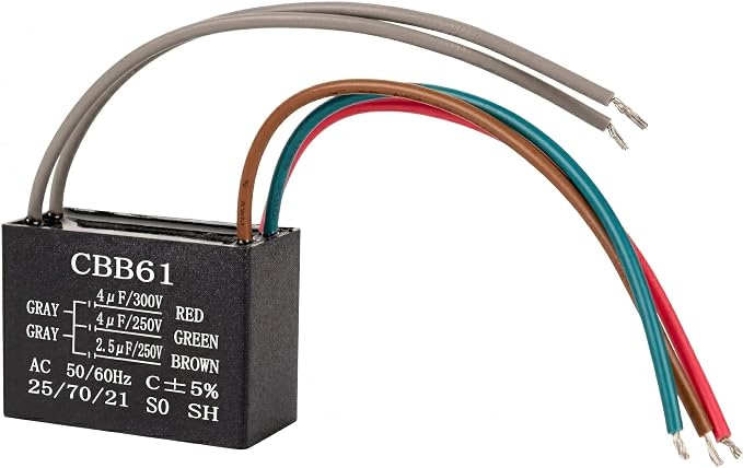 CBB61 4uf+4uf+2.5uf 5-Wire 250V/300V AC Ceiling Fan Capacitor by BlueStars by BlueStars