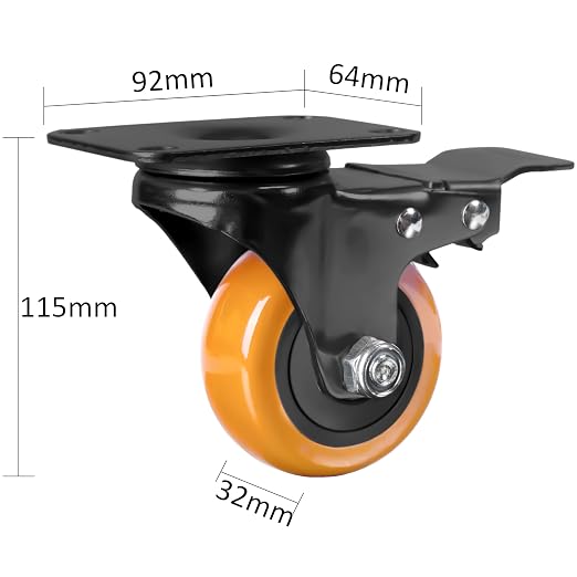 Finnhomy 3 Inch Caster Wheels Set of 4 - Image 3