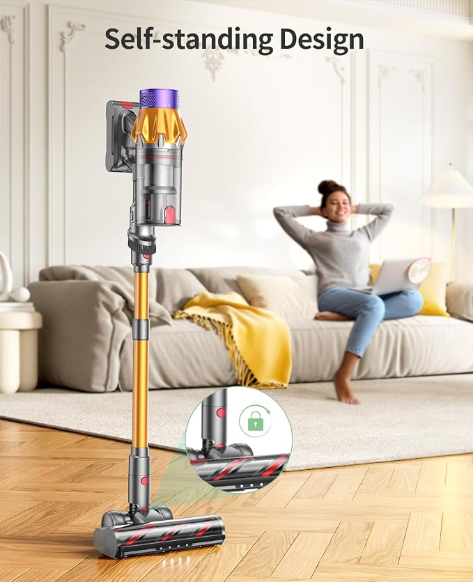 SunSare X7A Cordless Vacuum Cleaner, Upgraded 550W/45Kpa Cordless Stick Vacuum - Image 4