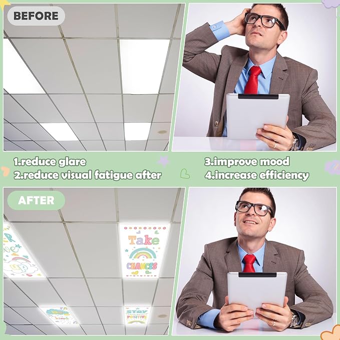 8Pcs Fluorescent Light Covers for Classroom Ceiling Lights, 4 x 2 Feet - Image 5