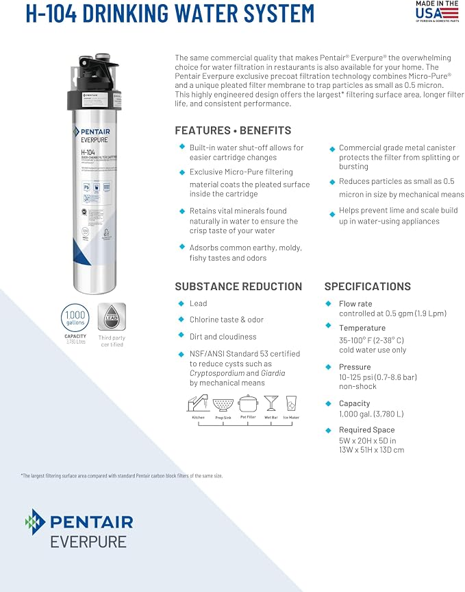 Pentair Everpure H-104 Quick-Change Filter Cartridge, - Image 5