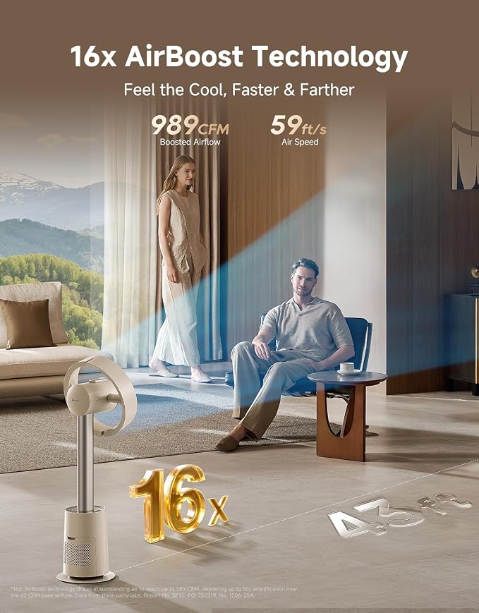 DREAME Bladeless Tower Fan for Bedroom, Smart Standing Fan - Image 3