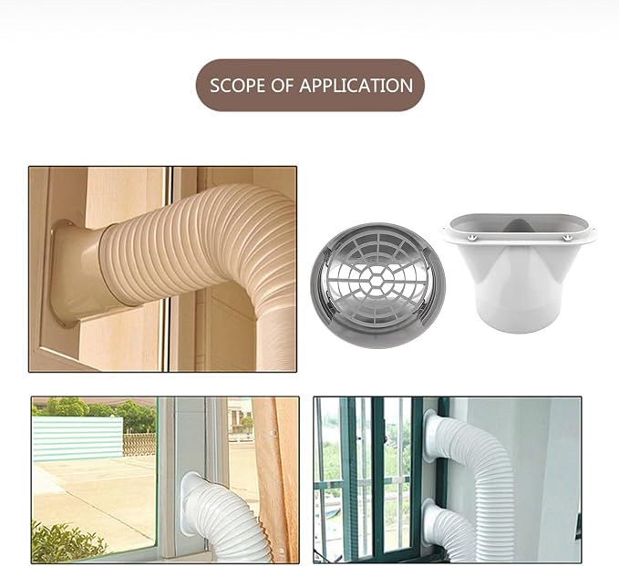 5.9'' Flat-Mouth Exhaust Hose Connector Tube Connector Air Conitioner Filter - Image 2