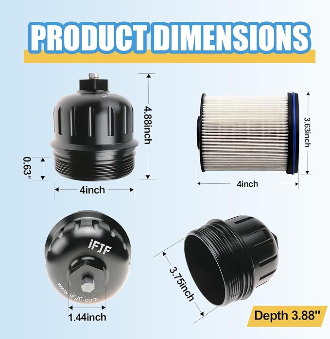 iFJF TP1015 Fuel Filter and 134001 Housing Cap Replacement - Image 3