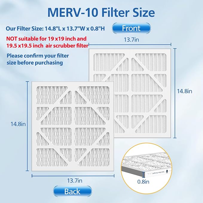 10 Pack MERV-10 Filter Replacement, Compatible - Image 3