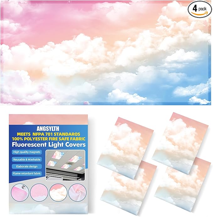 ANGSYLTH 4 Pcs Fluorescent Light Covers by ANGSYLTH