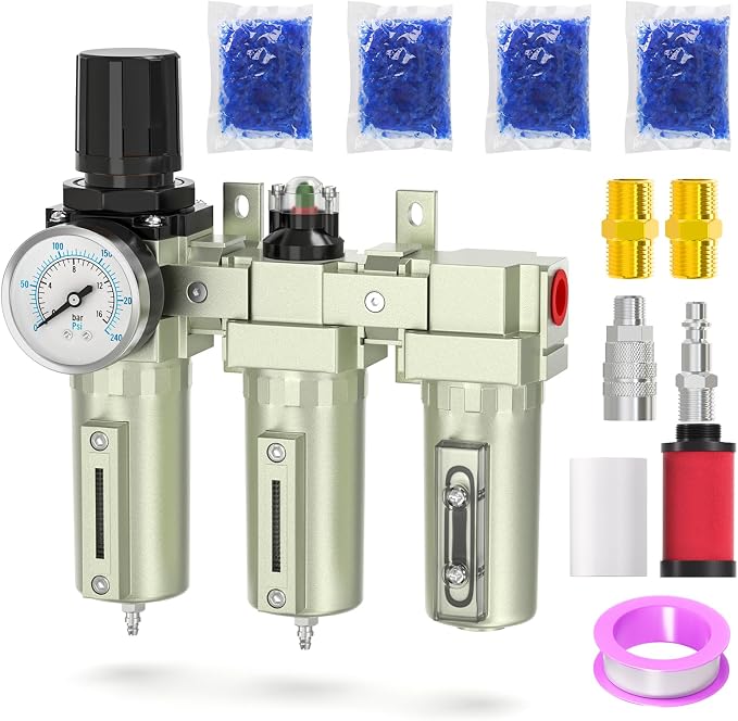 3 Stage Heavy Duty Industrial Grade 1/2" NPT Air Drying System by BOGERDACK