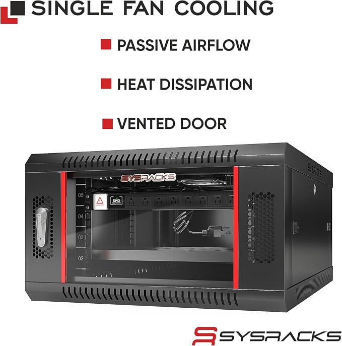 Sysracks 6U Wall Mount Server Rack Cabinet, 19” Locking Network Rack, 24” Deep - Image 2