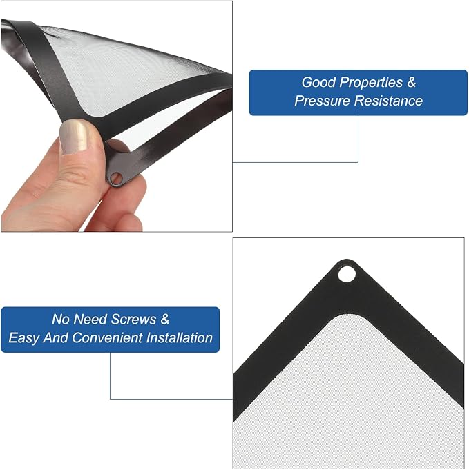 MECCANIXITY 2PCS PC Dust Filter, 90x90mm Magnetic Frame Nylon Computer Case - Image 4