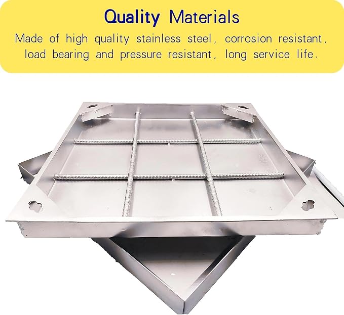 20x20 in Invisible Stainless Steel Manhole Cover and Frame - Image 3
