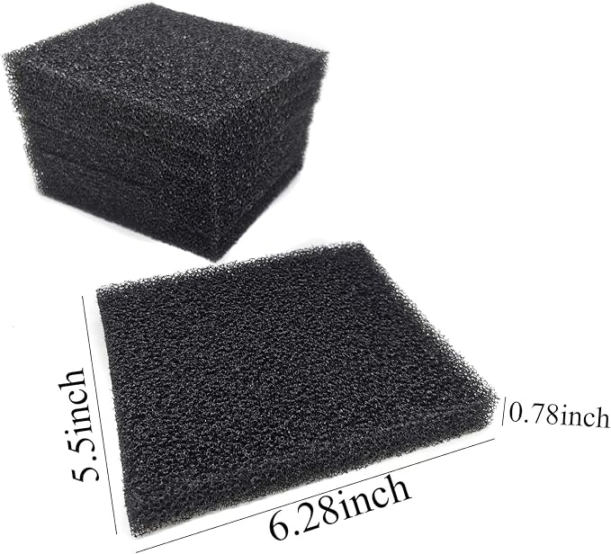 Aquarium Bio Fitler Media Sponge, 6.28 x 5.5 x 0.78 inch Foam Filter Pad - Image 2