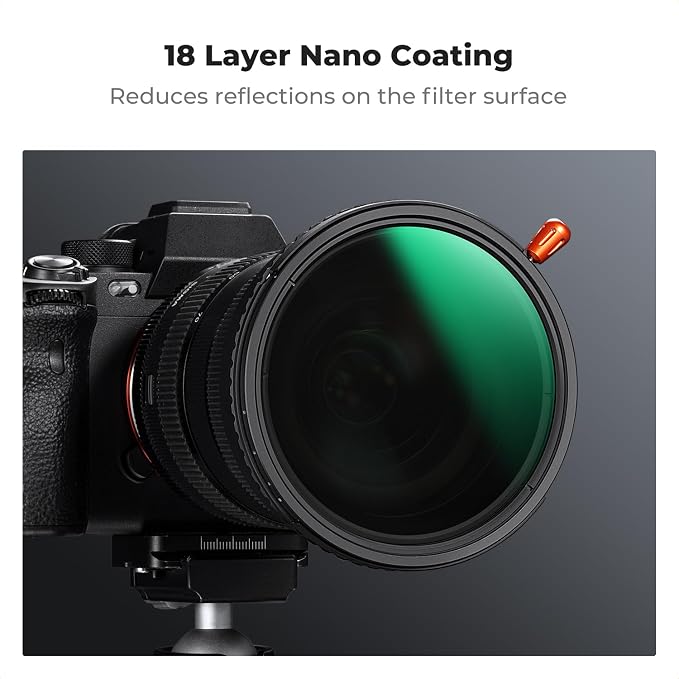 K&F CONCEPT 82mm Black Diffusion Mist Effect 1/4 & Variable ND2-32 & Circular - Image 6