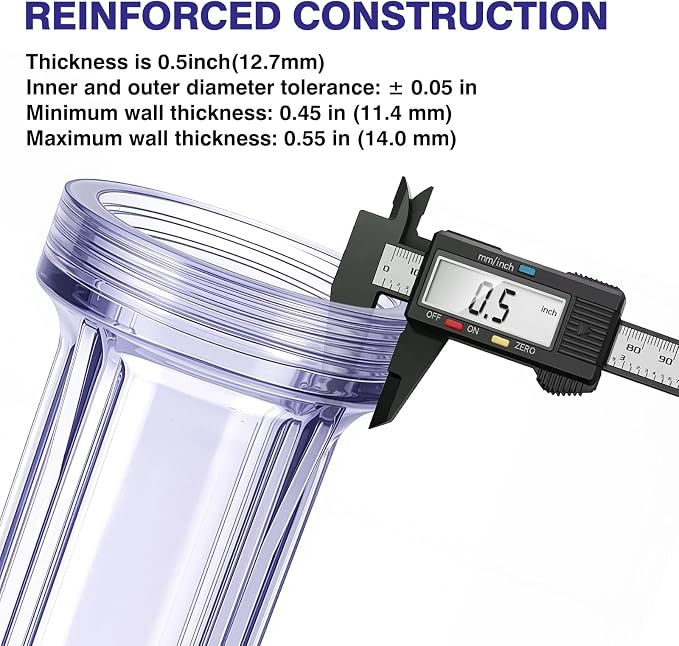 Geekpure 10-Inch Whole House Slim Water Filter Housing - Image 7