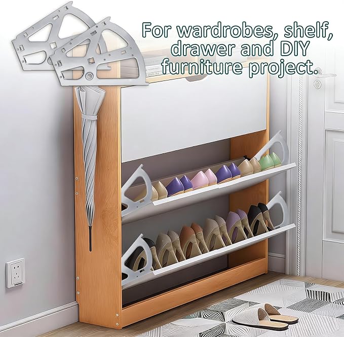 Litoexpe 2 Layers Silver Shoes Drawer Cabinet Hinges, Stainless Steel Shoe - Image 7