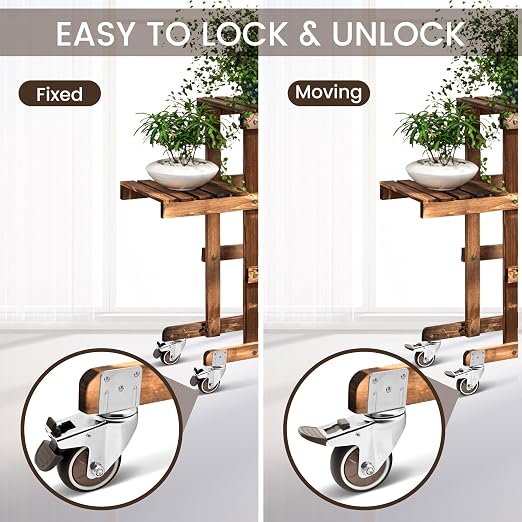 Nefish 3 Inch Side Mount Casters Wheels, L-Shaped Rubber Caster Set of 4 - Image 5