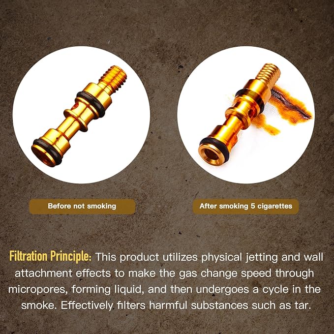 Reusable Washable Cigarette Filter Tips Mouthpiece Handcrafted Solid Wood Metal - Image 6