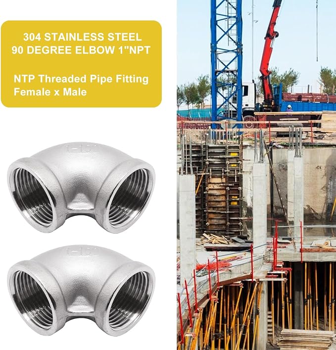 1Pc 304 Stainless Steel 90 Degree Elbow 1" NPT Female x 1" NPT Female Threaded - Image 7