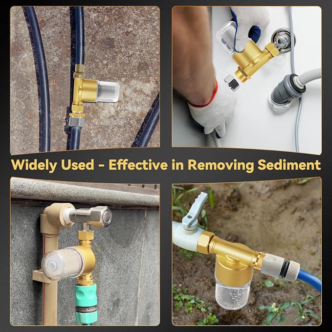 40 Micron Reusable Sediment Filter, Brass Inline Water Filter, Compatible - Image 7