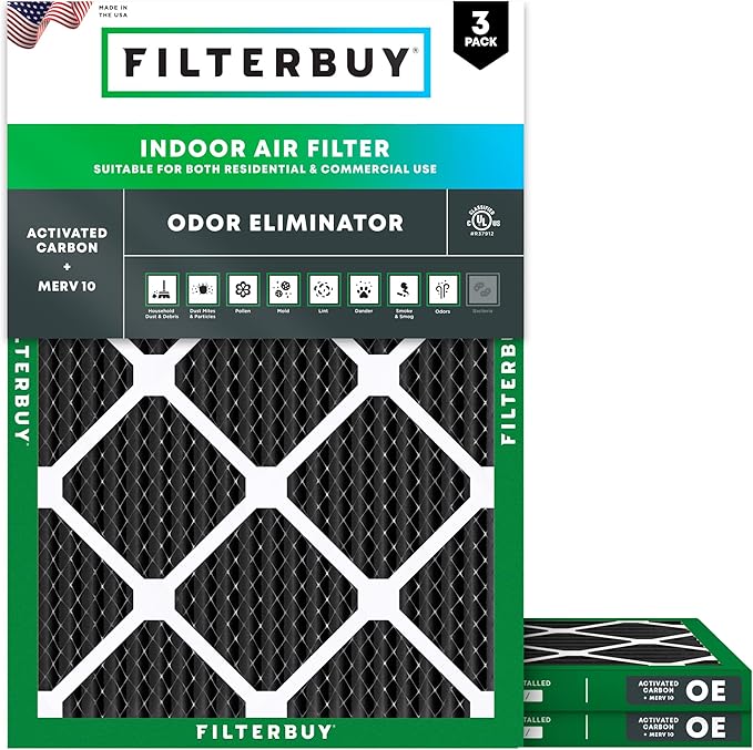 Filterbuy 14x18x1 Air Filter MERV 10 Odor & Allergy Defense by Filterbuy