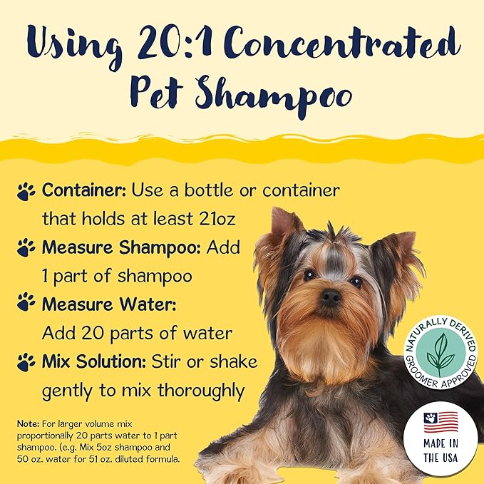 Bobbi Panter Dog Shampoo and Conditioner - Made in USA - All Natural 2-in-1 Formula for Detangles & Reduces Shedding - Concentrated 10:1 for Professional Groomers - Pear Scent, 1 Gallon (Case of 4)