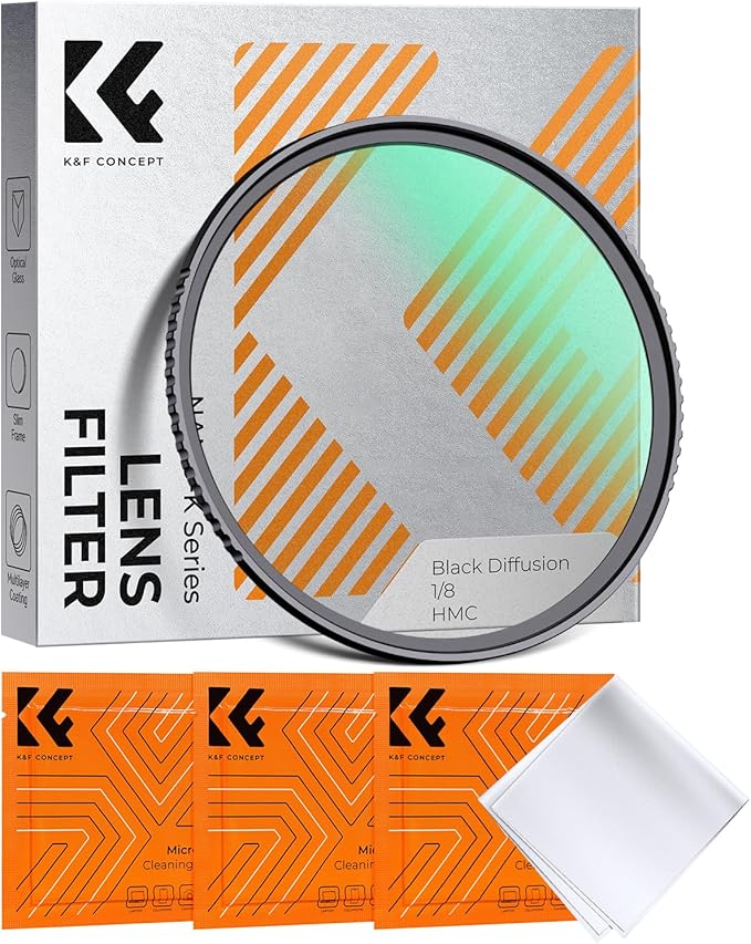 K&F CONCEPT 62mm Black Diffusion 1/8 Filter, Mist Dreamy Cinematic Effect Filter by KFCONCEPT