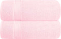 Belizzi Home Cotton 2 Pack Oversized Bath Towel Set 28x55 inches, Large Bath Towels, Ultra Absorbant Compact Quickdry & Lightweight Towel, Ideal for Gym Travel Camp Pool - Pink