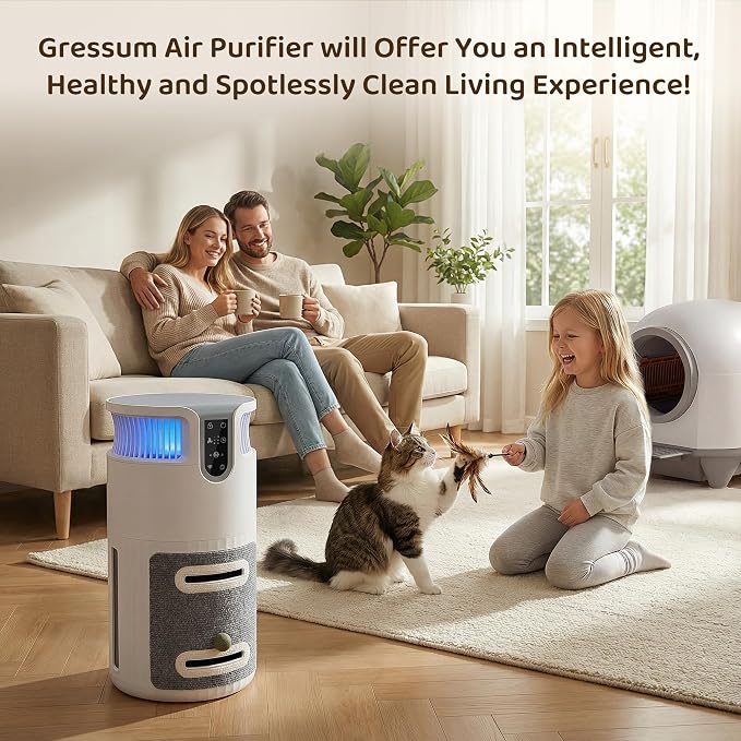 Greesum Pet Air Purifier for Cats, 320m³/h CADR Smart Air Cleaner - Image 7