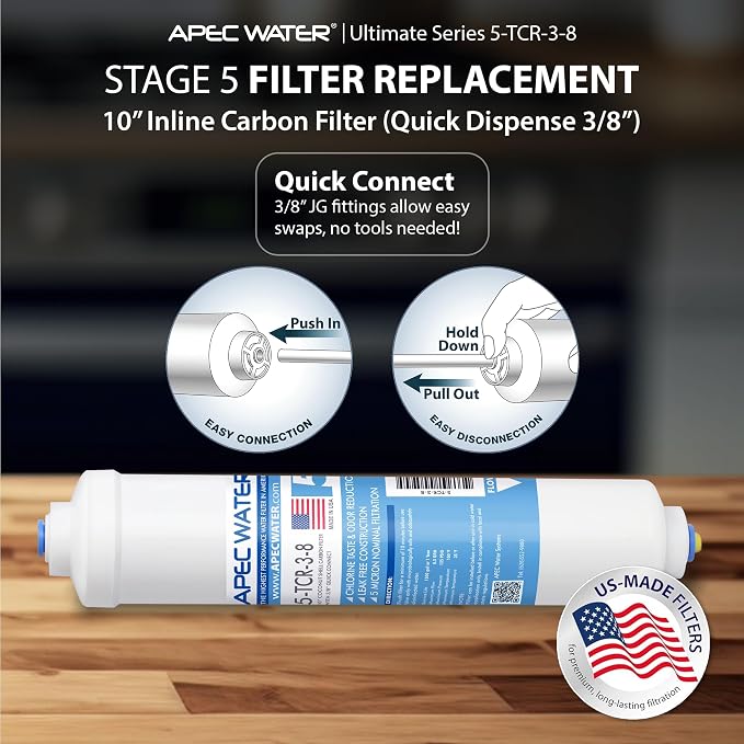 APEC Ultimate Series US Made 10" Inline Carbon Filter - Image 2